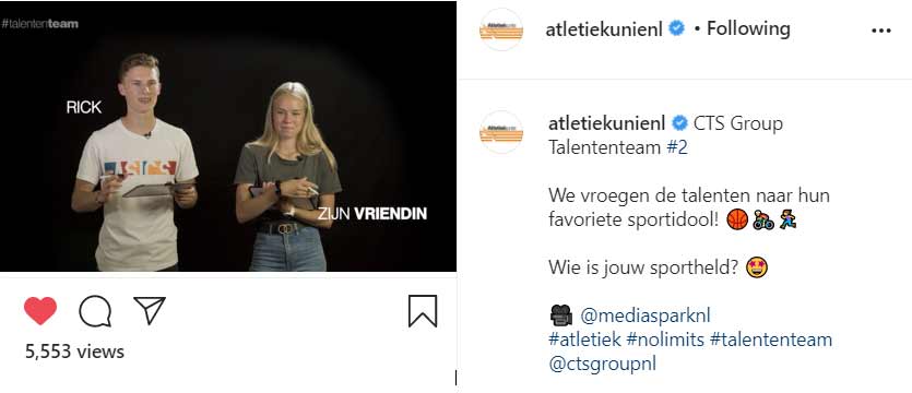 Atletiekunie instagram post